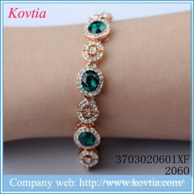 2015 fashion bijouterie 18k italian gold jewelry green emerald gemstone bracelets